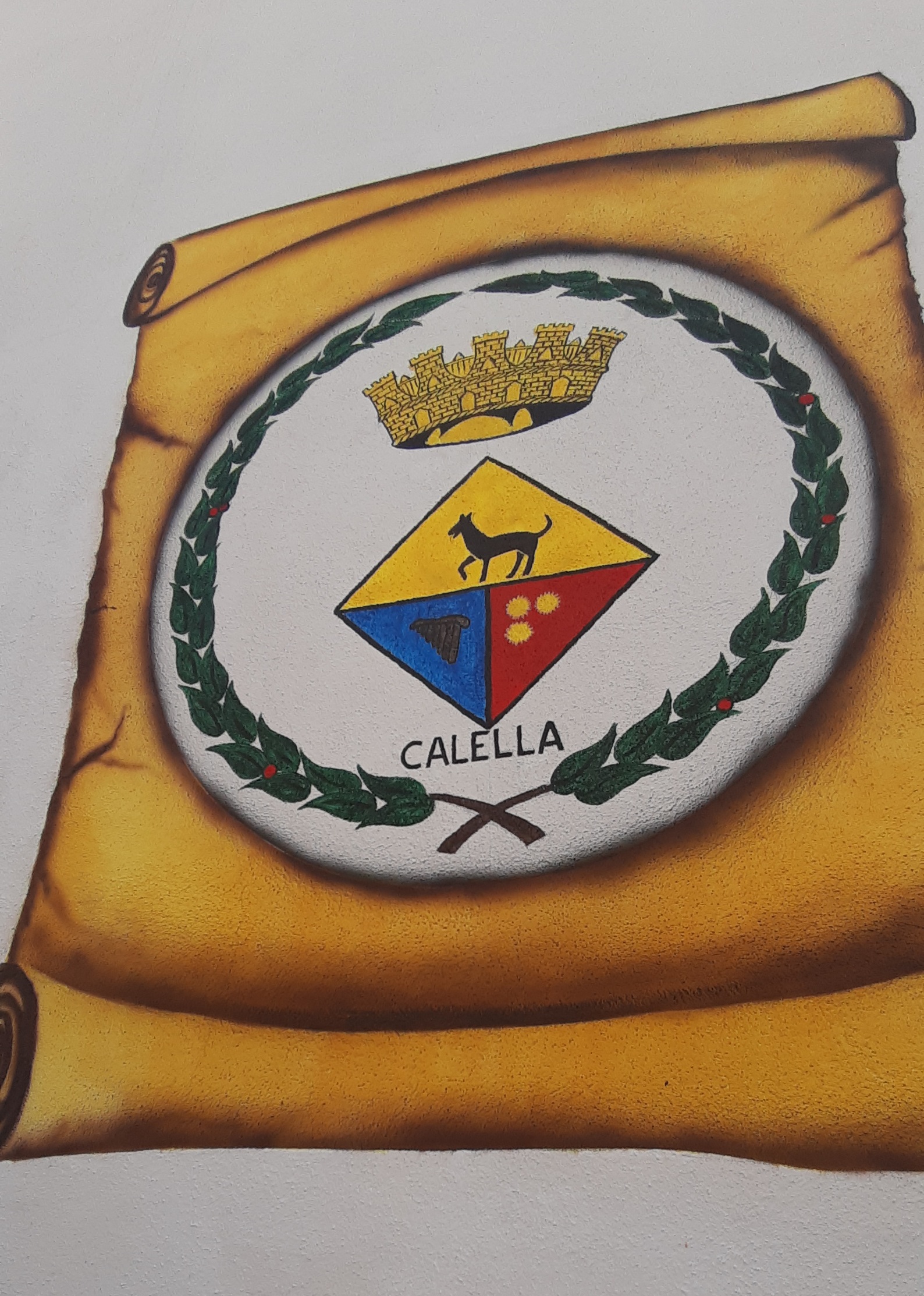 Mural escudo Ayuntamiento Calella
