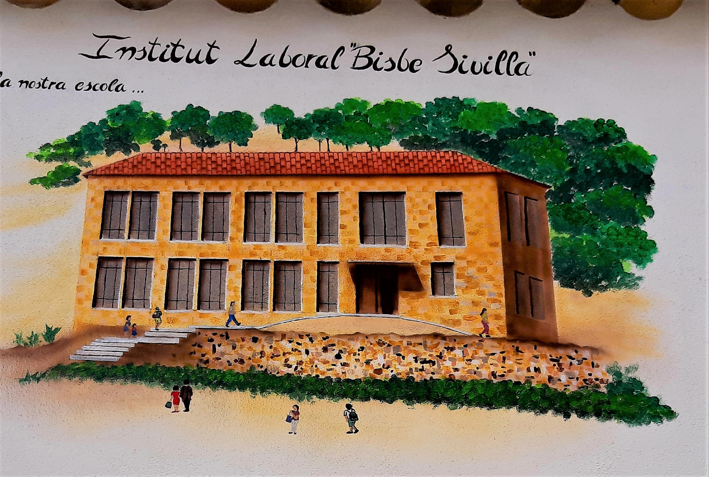 Pintura mural Instituto laboral Calella