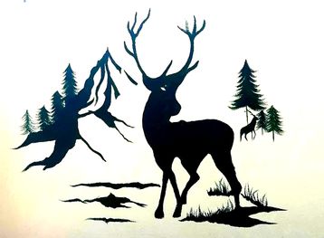 Pintura mural ciervos 
