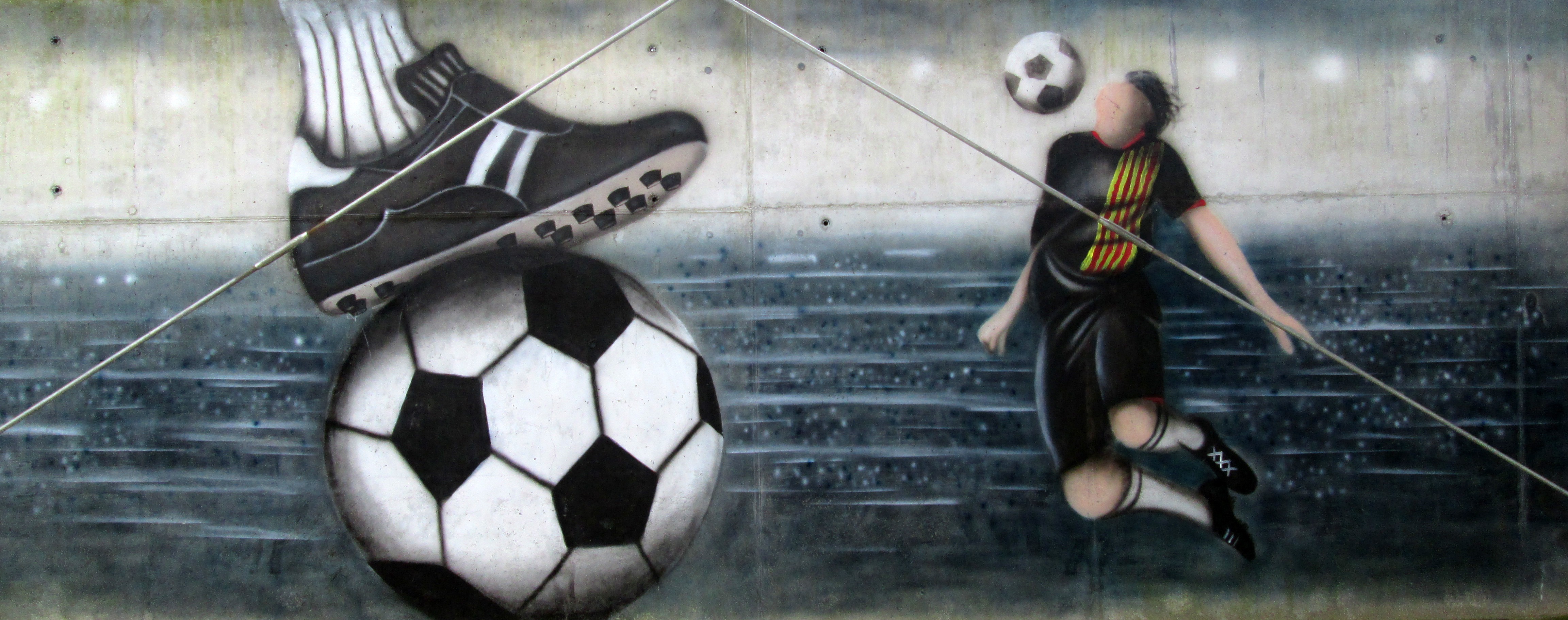 Mural futbol Pavelló Sils