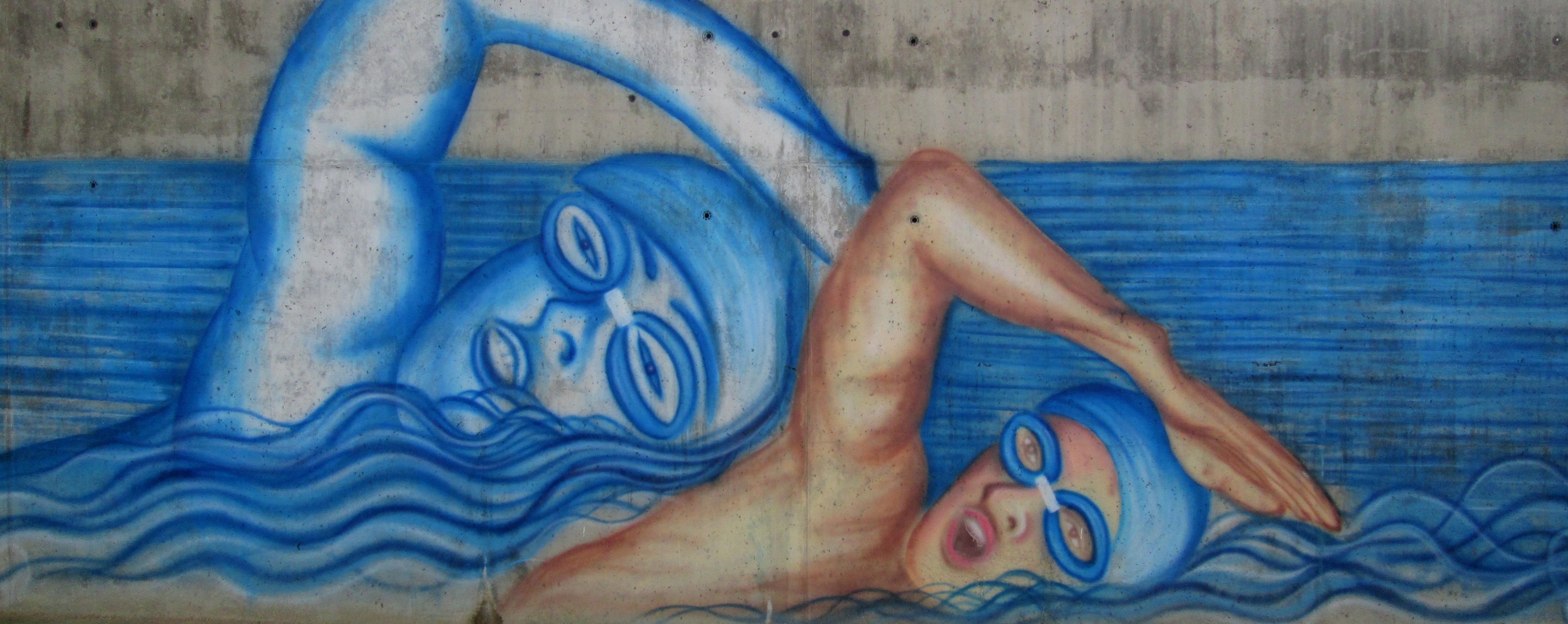 Mural natación pavelló  Sils