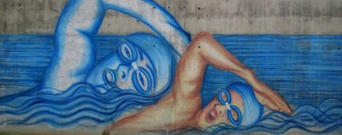 Mural natación pavelló  Sils